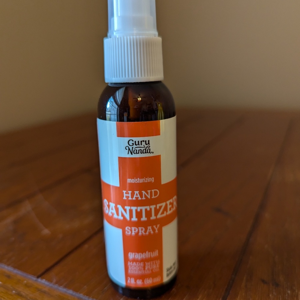 Guru Nanda Hand Sanitizer Spray Grapefruit 100% Pure Essential Oil 2 fl. oz.